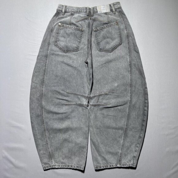 We The Free Lucky You Mid Rise Barrel Jeans Womens 26 Gray High Rise Pants - Picture 2 of 16